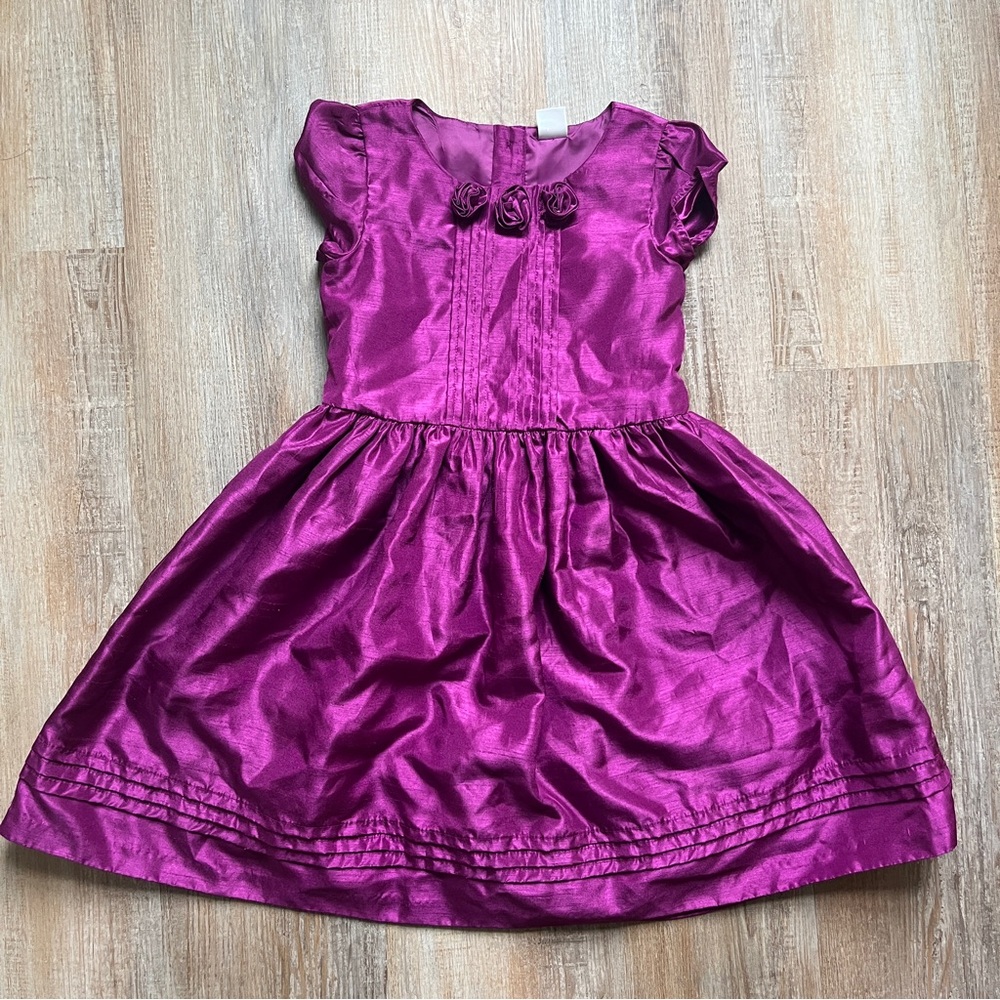 Gymboree Shimmering Magenta Girls  Dress with roses